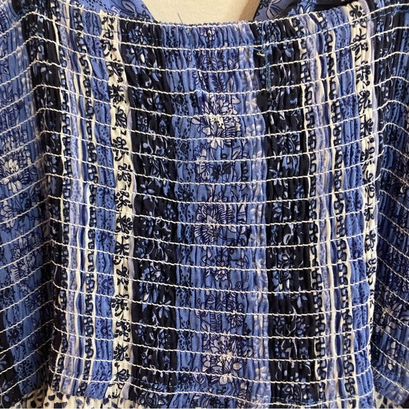 JAPNA Sz L Ruffle Hem Tiered Criss Cross Peep Bodice Spaghetti Straps Maxi Dress - Picture 11 of 12